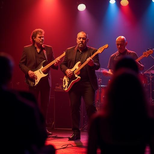 Live jazzband speelt in club