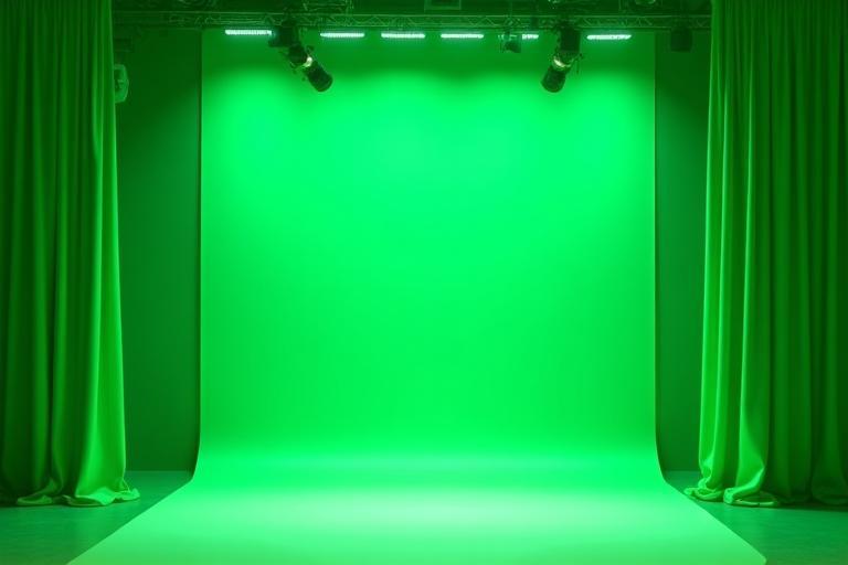 Groene backstage met LED-verlichting